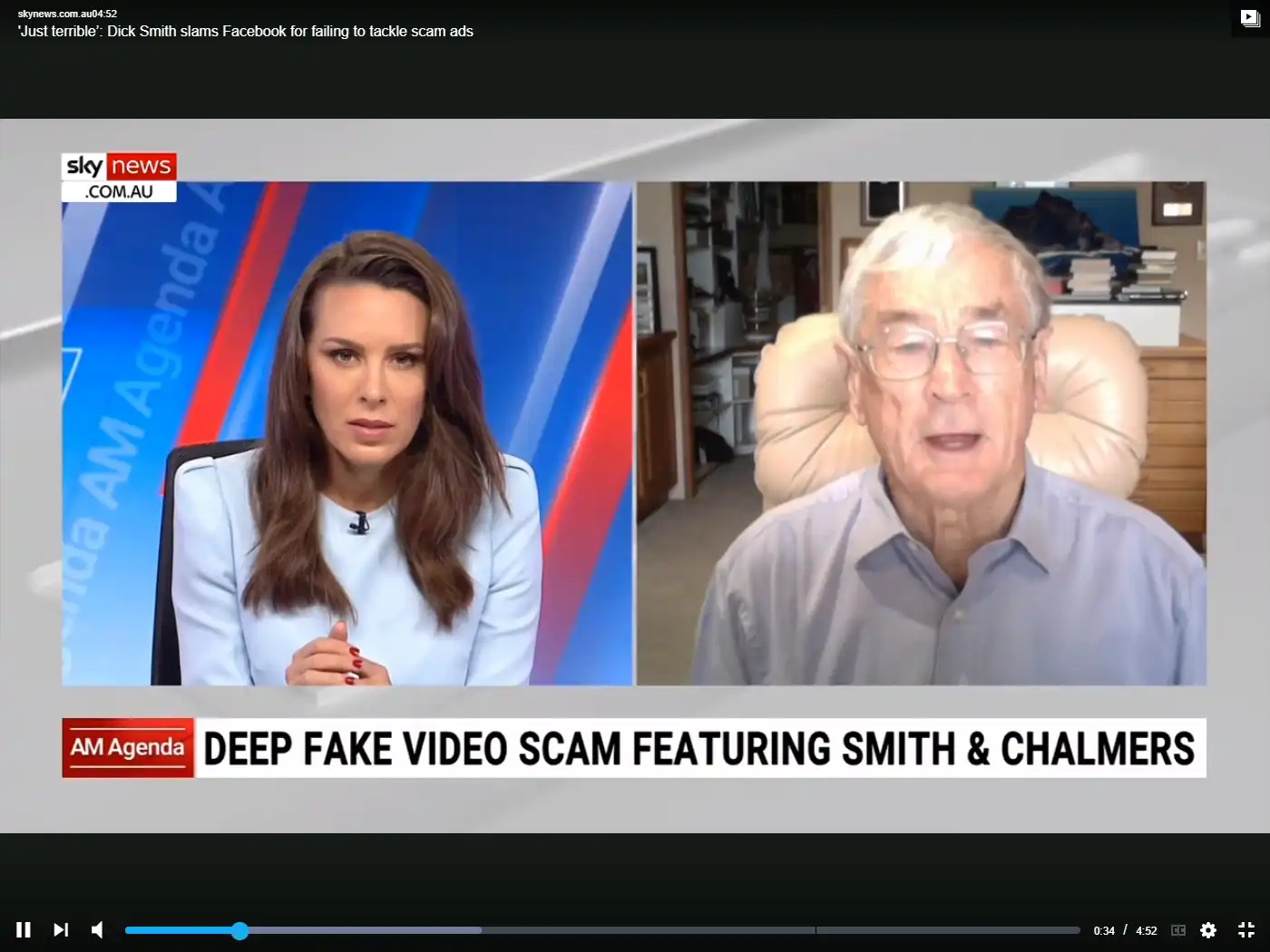 密码保护：deep fake video scam using entrepreneur dick smith and treasurer jim chalmers targets australians 2023.11.28……【press】【australia】facebook has been condemned by one of the nation’s most prominent business figures for failing to stop a new generation of scam ads that use deep fake videos of him and other high-profile australians “endorsing” fraudulent investments.electronics entrepreneur dick smith, who has been trying for more than two years to stop facebook running scam ads with his identity, said it was the first time he was aware of being used in deep fake videos.one fraudulent video purports to be a news segment on a current affair and includes “interviews” between host allison langdon and jim chalmers, mr smith and billionaires gina rinehart and andrew forrest.mr smith said even he was fooled while watching himself spruik the scam investment.“when i first saw myself, i thought ‘oh, they’ve got some other interview that they have cut apart and it’s me talking’,” he said.“but then i realised that they’ve actually lip-synched completely new text, new voice in it.“i’ve never said any of that stuff. they are incredibly well done. i think it’s very worrying.”➤【澳大利亚】澳大利亚多名「具代表性」人物被利用诈骗，dick smith抨击meta不力澳大利亚两大代表人物被「新一代」诈骗广告利用，宣传有欺诈成份的投资。澳大利亚电子企业巨头史密斯（dick smith）、财长查默斯（jim chalmers）及亿万富翁andrew forrest及澳大利亚女首富gina rinehart的肖像均被利用以制作深伪视频。视频的制作者将新文字与嘴型合成嘴型，宣传欺诈性投资。电子企业家史密斯已经努力两年多，试图制止facebook让一些虚假地使用他身份的诈骗广告刊登，而他亦表示这是第一次意识到自己被用在深伪视频中。史密斯表示自己在观看有关片段时亦被骗，以为是将他曾经的访谈剪辑，后来才意识到是把全新的文字、新的声音合成了唇部动作。「我从来没有说过那些话。这些伪造得非常出色。我认为这非常令人担忧。」在周一（11月27日）下午，在史密斯的个人站点上发布了一条视频，该视频被设计成类似电视节目《a current affair》的一部份，在片段内主持人兰登（ally langdon）显然在访问他、gina rinehart及andrew forrest。根据史密斯发布的截图，该视频的标题为「震惊澳大利亚的访谈！」，并声称「350元开始，每周赚取6700元！零税。」视频亦称三人「联同推出了一个旨在改善每个澳大利亚人生活质量的创新项目。这些亿万富翁决定将项目扩，让民众成为他们的伙伴。」据报，gina rinehart已经去信meta总裁扎克伯格（mark zuckerberg），抨击未能制止在其平台facebook和instagram上出现的诈骗行为。而史密斯亦表示已经去信meta以阻止在facebook及instagram上再推广虚假广告。史密斯表示，他正在与gina rinehart联系，探讨他们可以采取甚么进一步的措施，以防止他们的身份被用来诈骗澳大利亚人。政府新的国家反诈骗中心于本年7月已启用，希望在诈骗者接触澳大利亚人之前，发现并阻止他们。meta发言人表示，公司「通过技术（例如新的智能学习技术）和特训审查员一同合作，以不间断地打击诈骗」。